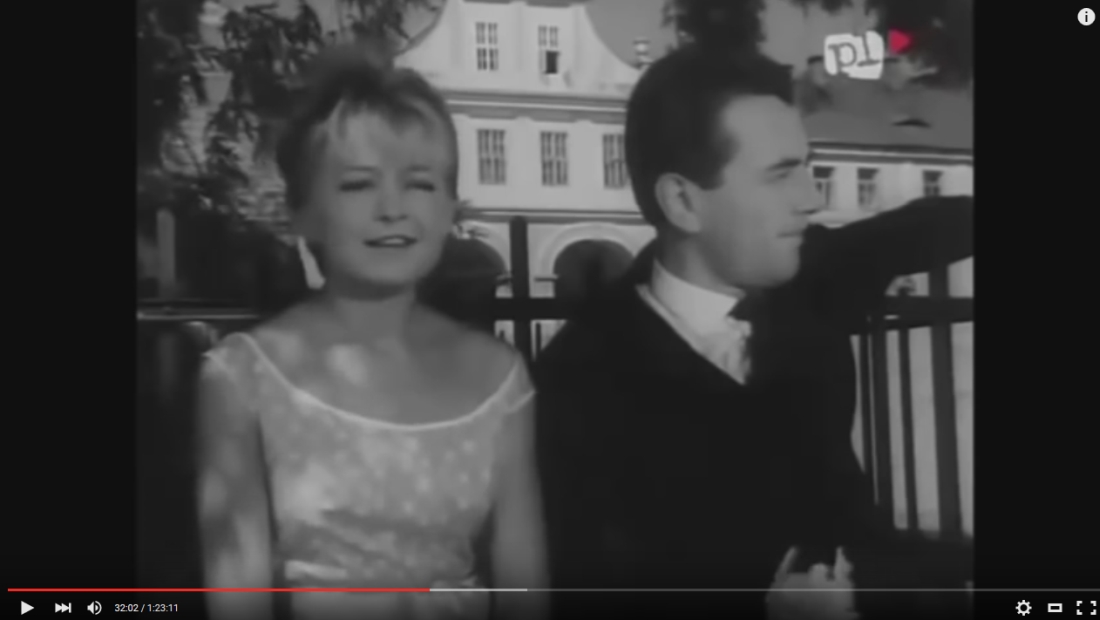 Kadr z filmu "Spotkanie w Bajce", który realizowany był w latach 60. w Sandomierzu